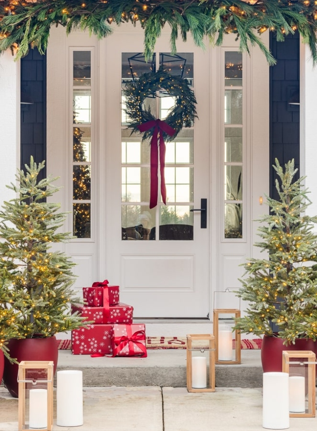 Backdate 3 Front Porch Christmas Decorations - The Lilypad Cottage