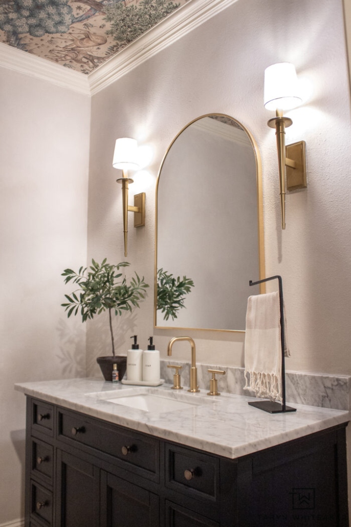 Niche Utama 2 Transitional Powder Room Decor - Taryn Whiteaker Designs